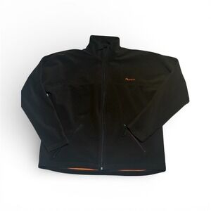 Burton Black Snowboard Fleece Jacket – XL  Orange Lining, Zip-Up, Underarm Vent